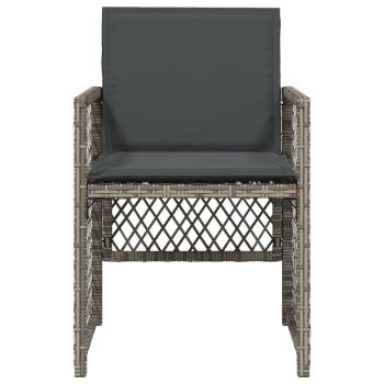 Gartenstühle mit Kissen 4 Stk. Grau Poly Rattan