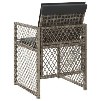 Gartenstühle mit Kissen 4 Stk. Grau Poly Rattan