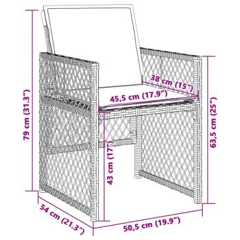 Gartenstühle mit Kissen 4 Stk. Grau Poly Rattan