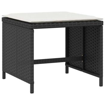 5-tlg. Garten-Essgruppe mit Kissen Schwarz Poly Rattan