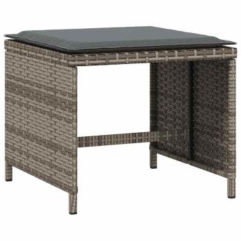 5-tlg. Garten-Essgruppe mit Kissen Grau Poly Rattan