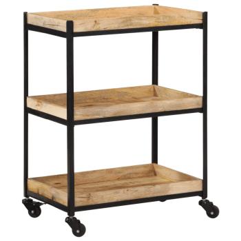 ARDEBO.de - Küchenwagen 60x40x80 cm Raues Massivholz Mango
