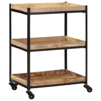 Küchenwagen 60x40x80 cm Raues Massivholz Mango