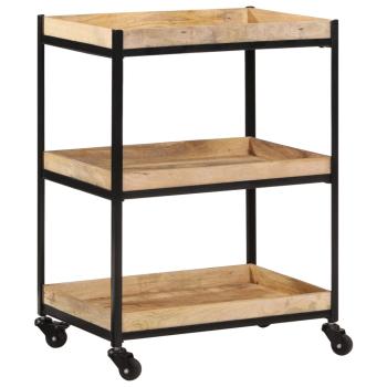 Küchenwagen 60x40x80 cm Raues Massivholz Mango