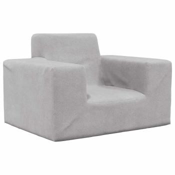 ARDEBO.de - Kindersofa Hellgrau Weich Plüsch
