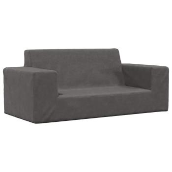 ARDEBO.de - Kindersofa 2-Sitzer Anthrazit Weich Plüsch