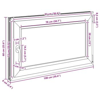 Kellerfenster "RISOR" 100x60 cm Drehkipp DIN Rechts Weiß