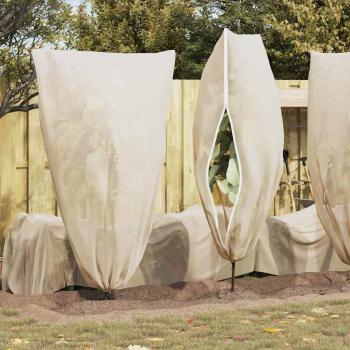 Frostschutzpflanzenfleeceabdeckungen 5 pcs Beige 1,55 x 1,55 m