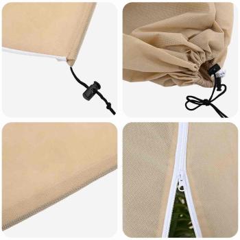 Frostschutzpflanzenfleeceabdeckungen 5 pcs Beige 1,55 x 1,55 m
