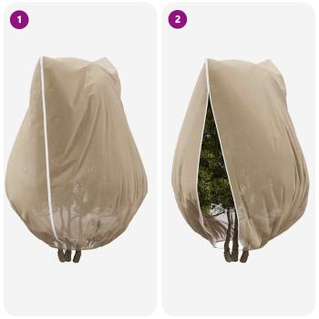 Frostschutzpflanzenfleeceabdeckungen 3 pcs Beige 2,4 x 2 m