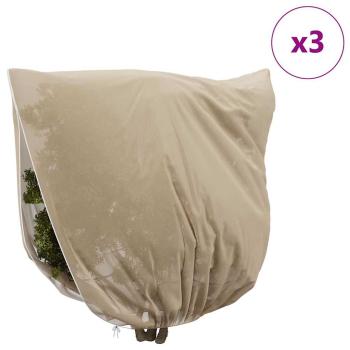 Frostschutzpflanzenfleeceabdeckungen 3 pcs Beige 3,5 x 3,93 m