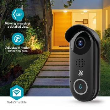 SmartLife Video-Türsprechanlage | Trafo | Full HD 1080p | Cloud Storage (optional) / microSD (not enthalten) / Onvif | IP54 | mit Bewegungssensor | Nachtsicht | Schwarz