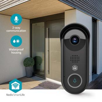 SmartLife Video-Türsprechanlage | Trafo | Full HD 1080p | Cloud Storage (optional) / microSD (not enthalten) / Onvif | IP54 | mit Bewegungssensor | Nachtsicht | Schwarz
