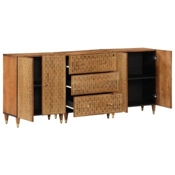 Beistellschränke 3 Stk. 60x33x75 cm Massivholz Mango
