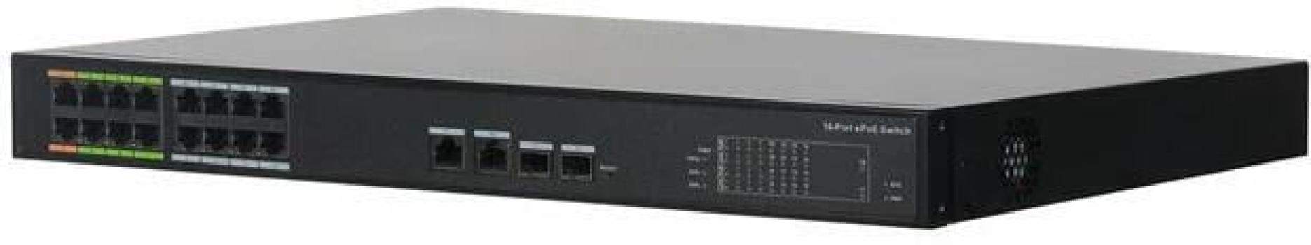 ARDEBO.de Burg Guard BWnet-11832 Gigabit, 16-Port,8x PoE af/at+8xePoE, max.240W, 16x 10/100 Mbit + 2x 1000 Mbit + 2x 1000 Base-X Combo Ports, Switch (586029)