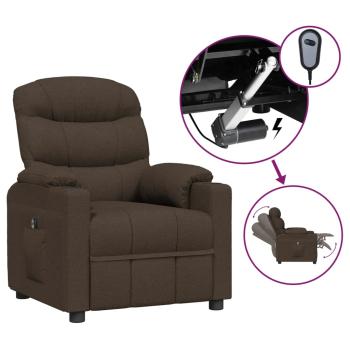 Relaxsessel Elektrisch Dunkelbraun Stoff