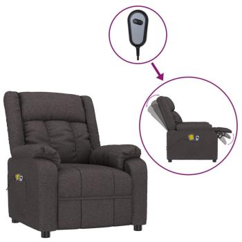 Massagesessel Elektrisch Dunkelbraun Stoff