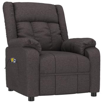 Massagesessel Elektrisch Dunkelbraun Stoff