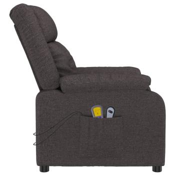 Massagesessel Elektrisch Dunkelbraun Stoff