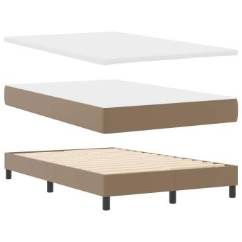 Bettgestell mit Matratze Cappuccino 120 x 190 cm Kunstleder