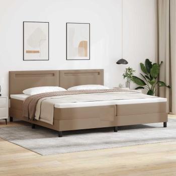 ARDEBO.de - Bettgestell mit Matratze Cappuccino 200 x 200 cm Kunstleder