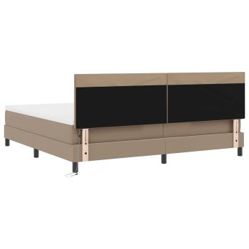 Bettgestell mit Matratze Cappuccino 200 x 200 cm Kunstleder