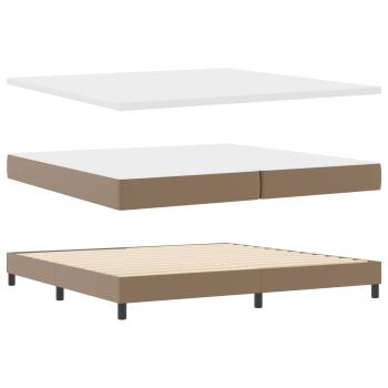 Bettgestell mit Matratze Cappuccino 200 x 200 cm Kunstleder