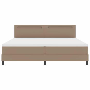 Bettgestell mit Matratze Cappuccino 200 x 200 cm Kunstleder