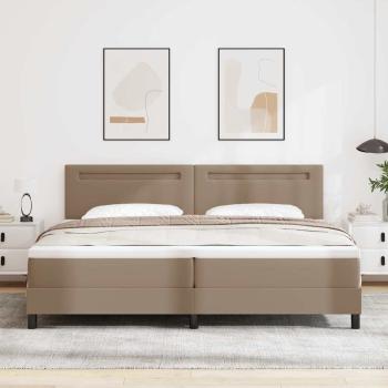 Bettgestell mit Matratze Cappuccino 200 x 200 cm Kunstleder