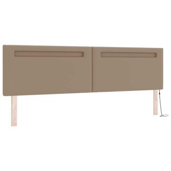 Bettgestell mit Matratze Cappuccino 200 x 200 cm Kunstleder