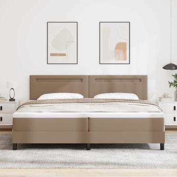 Bettgestell mit Matratze Cappuccino 200 x 200 cm Kunstleder