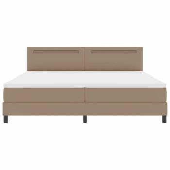 Bettgestell mit Matratze Cappuccino 200 x 200 cm Kunstleder