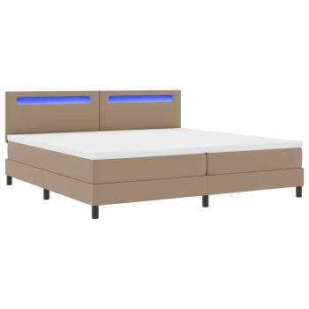 Bettgestell mit Matratze Cappuccino 200 x 200 cm Kunstleder