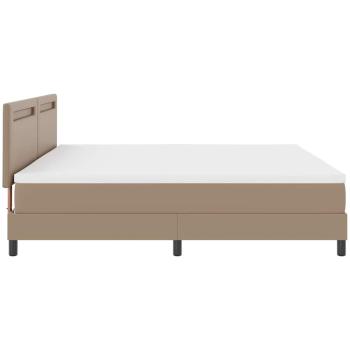 Bettgestell mit Matratze Cappuccino 200 x 200 cm Kunstleder