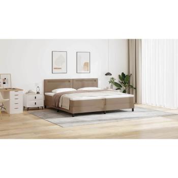 Bettgestell mit Matratze Cappuccino 200 x 200 cm Kunstleder