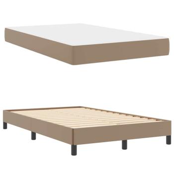Bett mit Matratze Cappuccino 120 x 190 cm Kunstleder