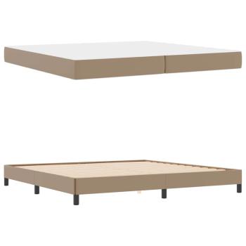 Bett mit Matratze Cappuccino 200 x 200 cm Kunstleder