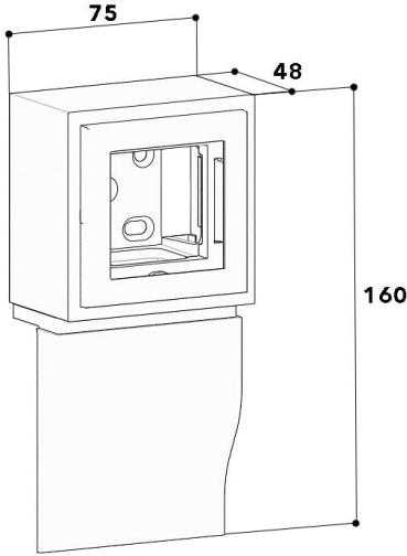GGK 4D 20x80-D1 Geräteträger für 4D E-Sockelleistenkanal, Leerdose, universell, für ein Gerät 45x45 mm, weiß (114305)