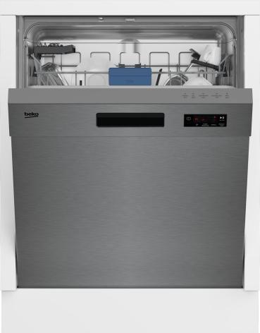 Beko BDUN15O30X Unterbau-Geschirrspüler 60 cm breit, 14 Maßgedecke, 5 Programme, WaterSafe+, Edelstahl Fingerprint free