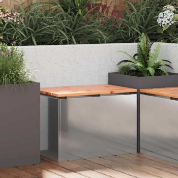 ARDEBO.de - Gartenbank Silber 60 x 40 x 43 cm Verzinkter Stahl