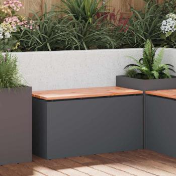 ARDEBO.de - Gartenbank Anthrazit 80 x 40 x 43 cm Stahl