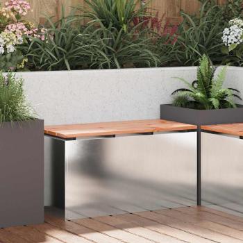 ARDEBO.de - Gartenbank Silber 80 x 40 x 43 cm Edelstahl