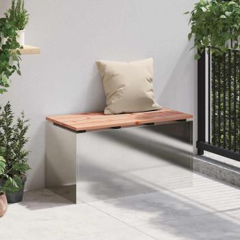 Gartenbank Silber 80 x 40 x 43 cm Edelstahl