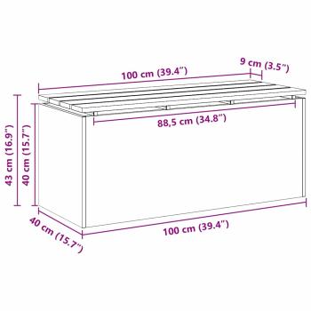 Gartenbank Schwarz 100 x 40 x 43 cm Stahl