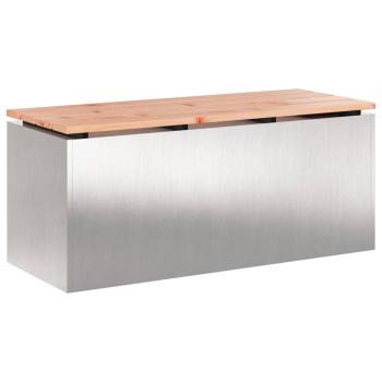 Gartenbank Silber 100 x 40 x 43 cm Edelstahl