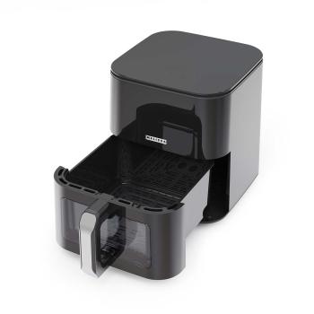 Digitale Heißluftfritteuse XL | 5 l | 60-min Timer | 8 Voreinstellungen | Sichtfenster | Schwarz