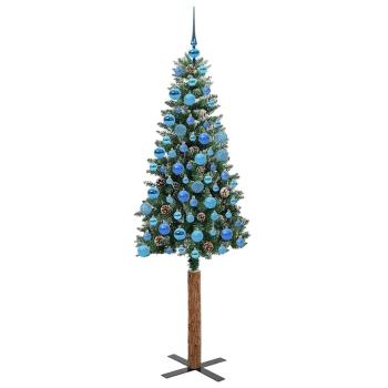 Schlanker Weihnachtsbaum mit 300 LEDs Grün und Weiß 180 cm