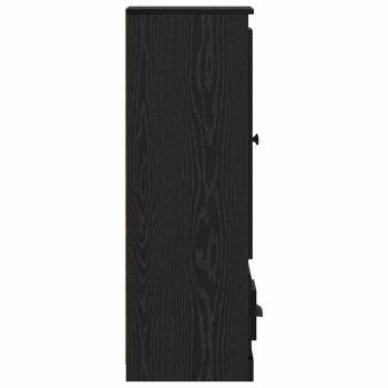 Sideboard 3 pcs Schwarz Eichen-Optik Holzwerkstoff