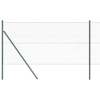Zaun mit Pfosten Grün 1,4 x 25 m PVC-beschichteter Stahl