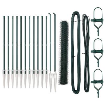Zaun mit Pfosten Grün 1,4 x 25 m PVC-beschichteter Stahl